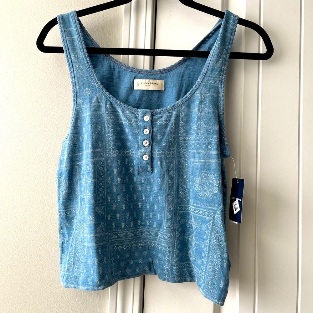 Lucky Brand Blue Crop Top size S